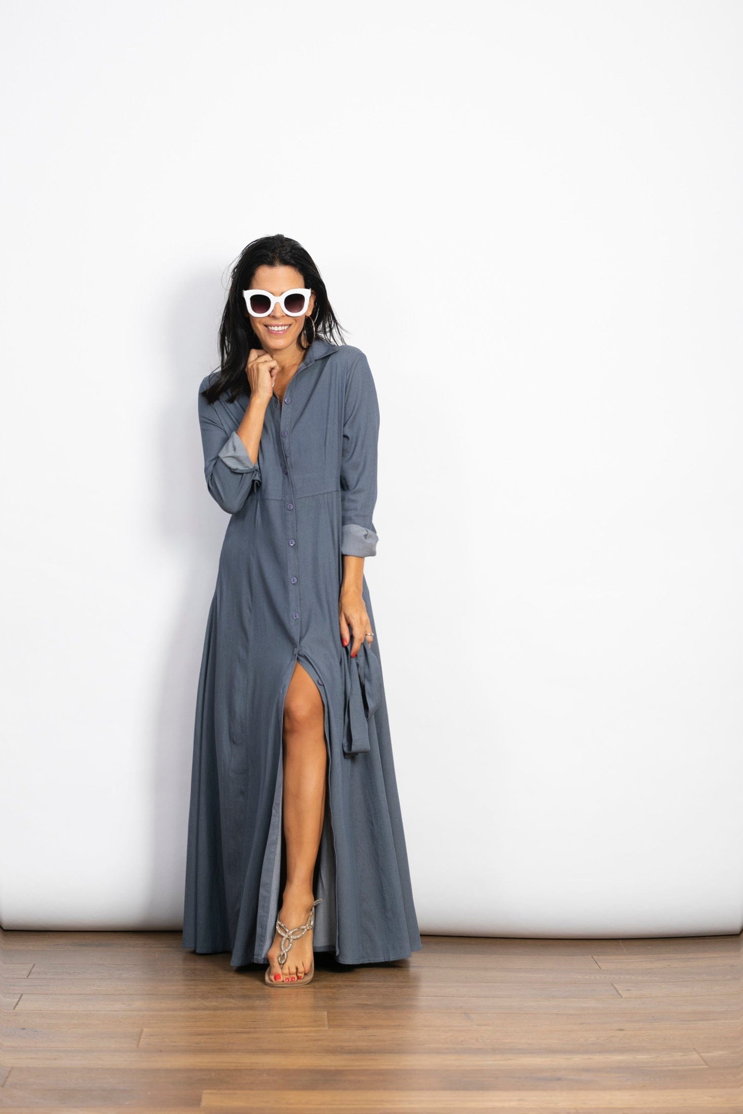 LIMA שמלה מקסי כפתורים image 5