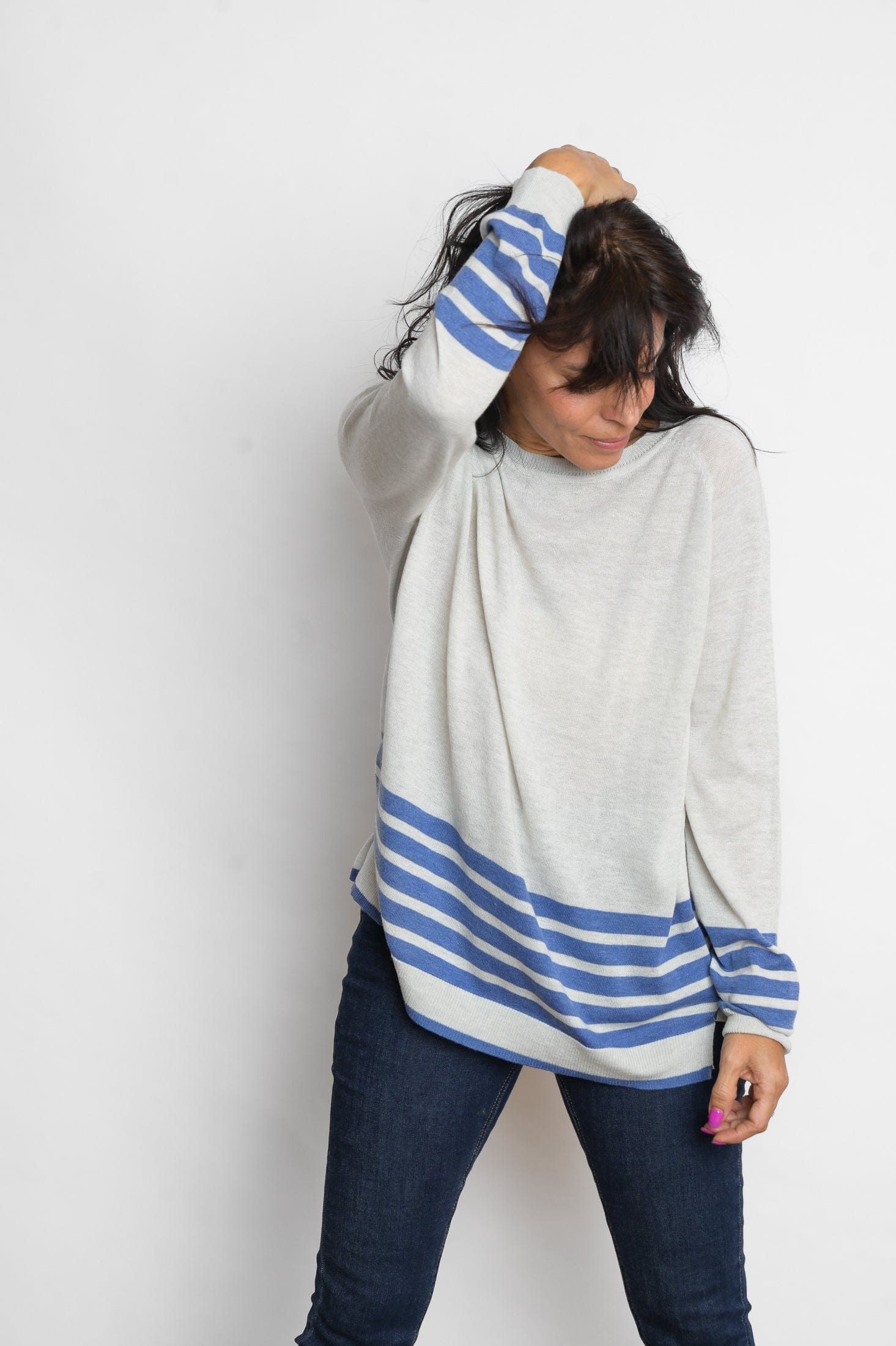 ARKI סריג בהיר מלאנז׳ כחול image 4