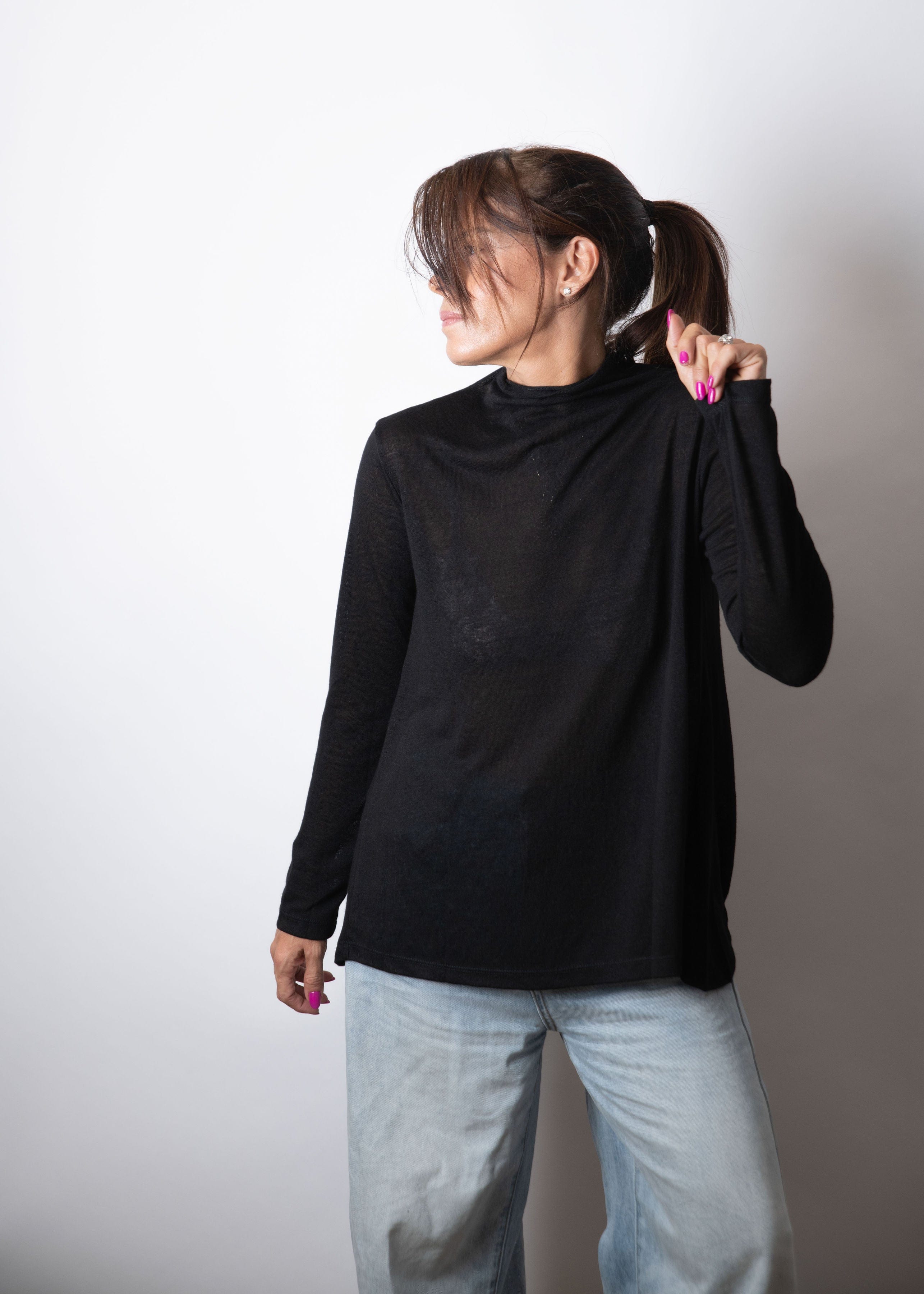 DALUMI  חולצה שחורה מיני גולף image 4