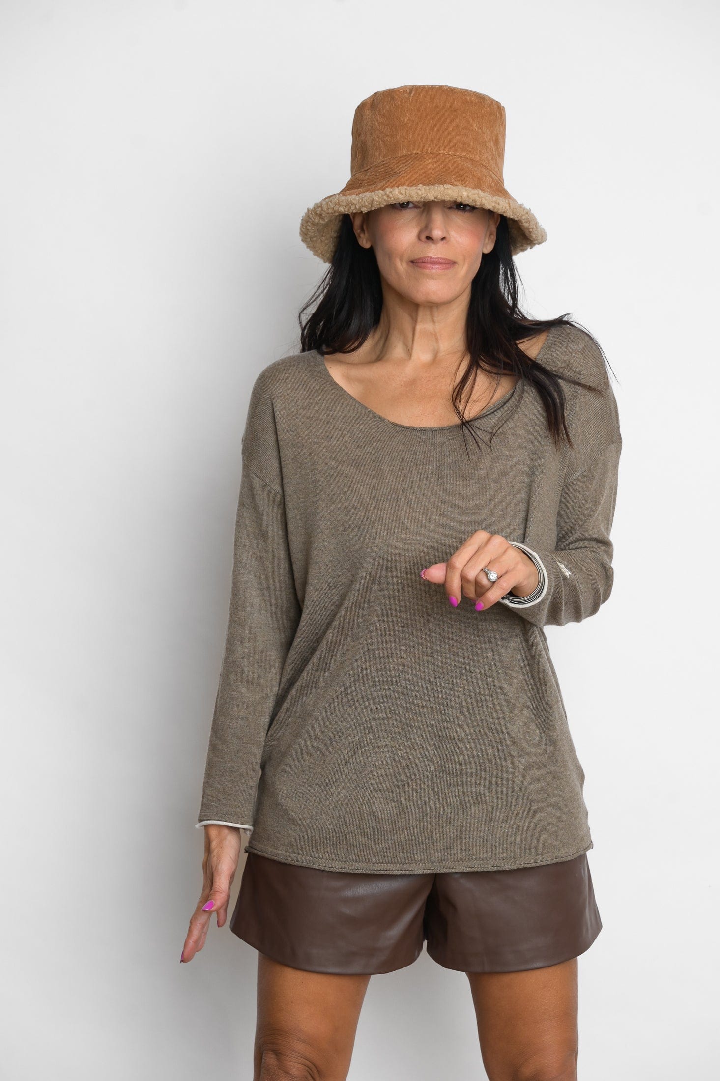 TILOS סריג כפתורים חום image 9