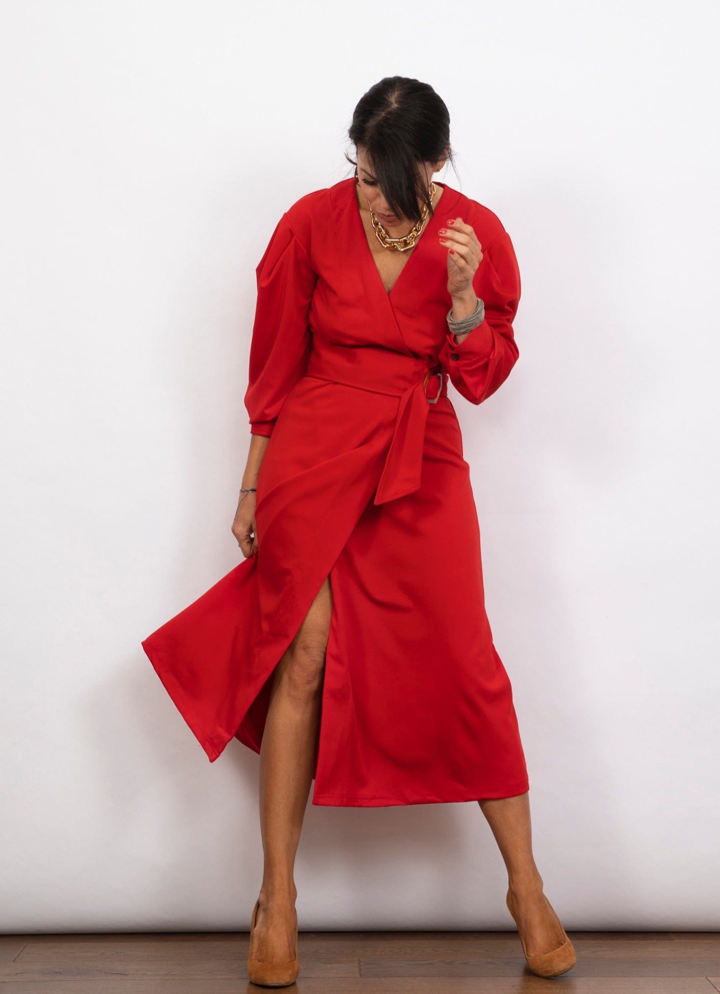 HERA שמלת מעטפת אדומה image 0