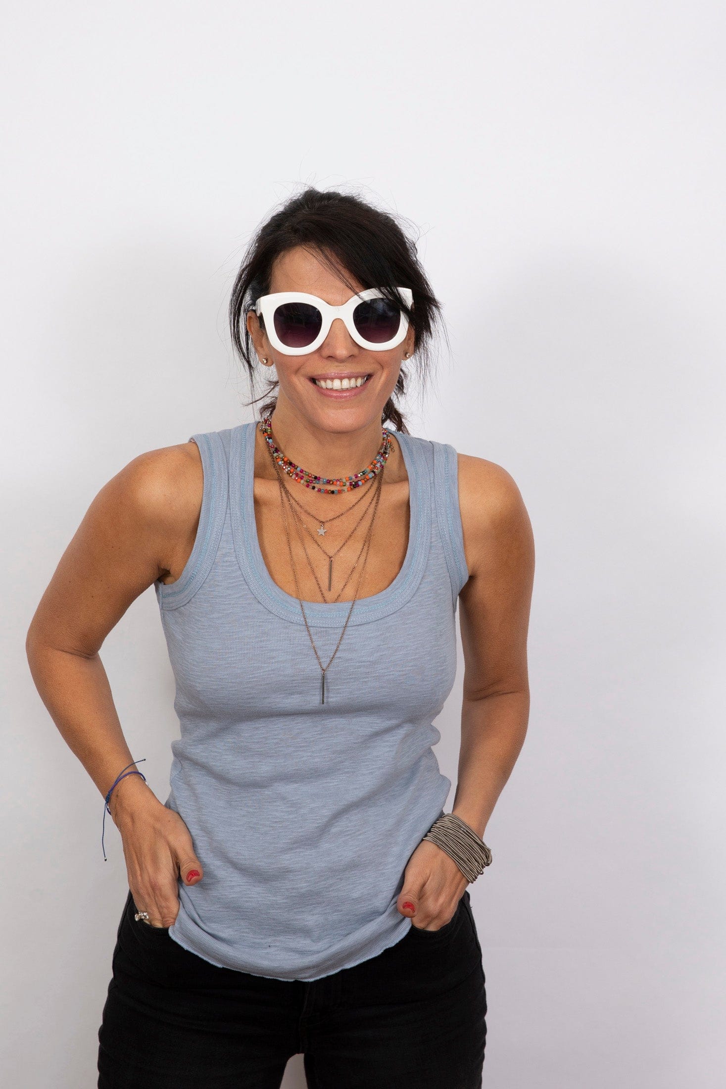 ARES גופיה תכלת צמודה image 5