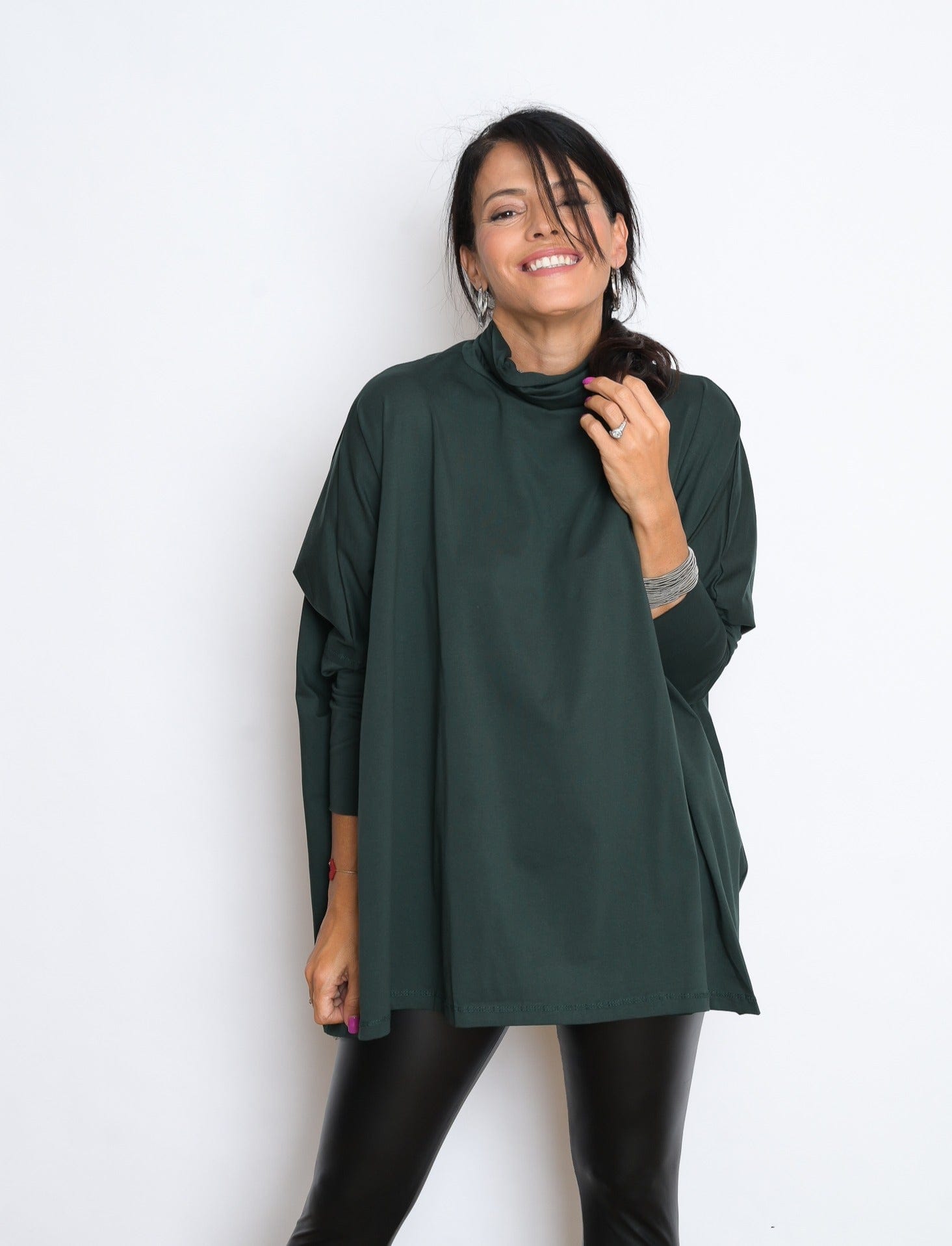 Q SHIRT גולף ירוק אוברסייז image 0