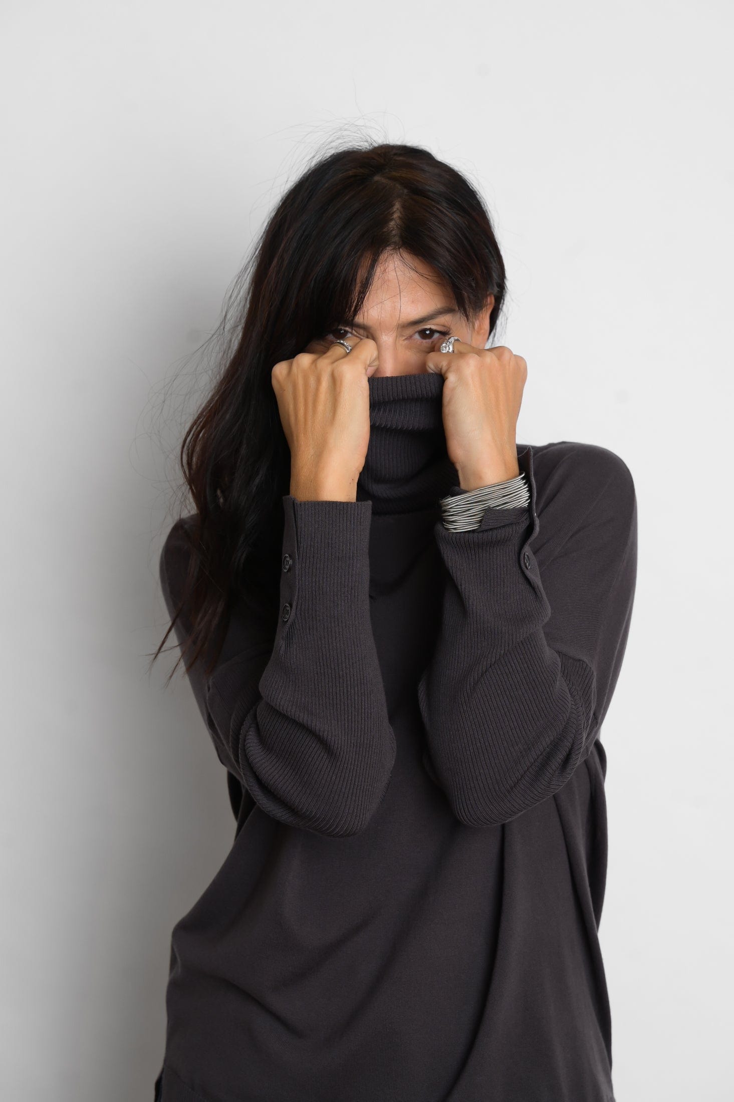 ALIMIA  סריג גולף אפור כהה image 5