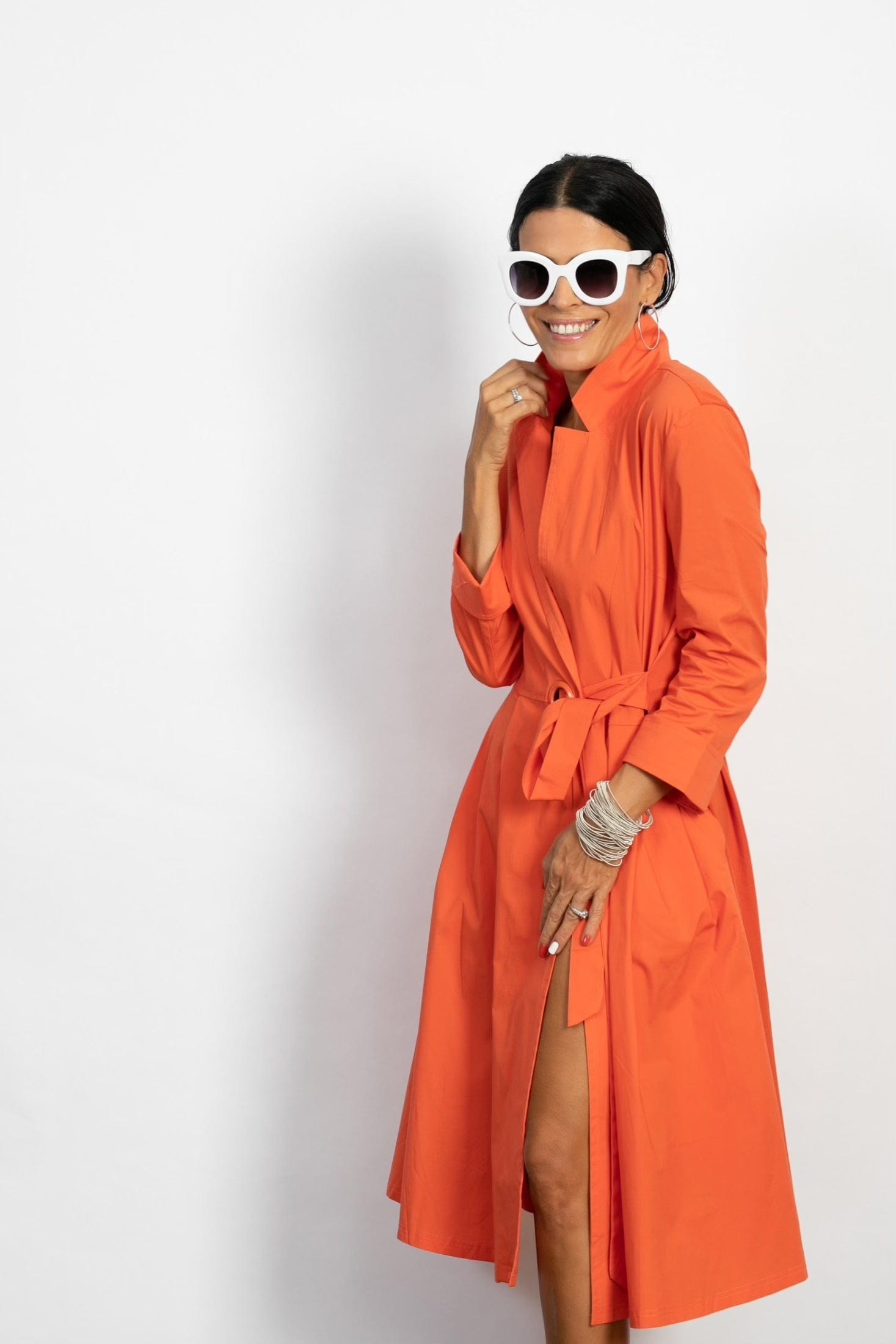 ATLAS  שמלת מעטפת כתומה image 6