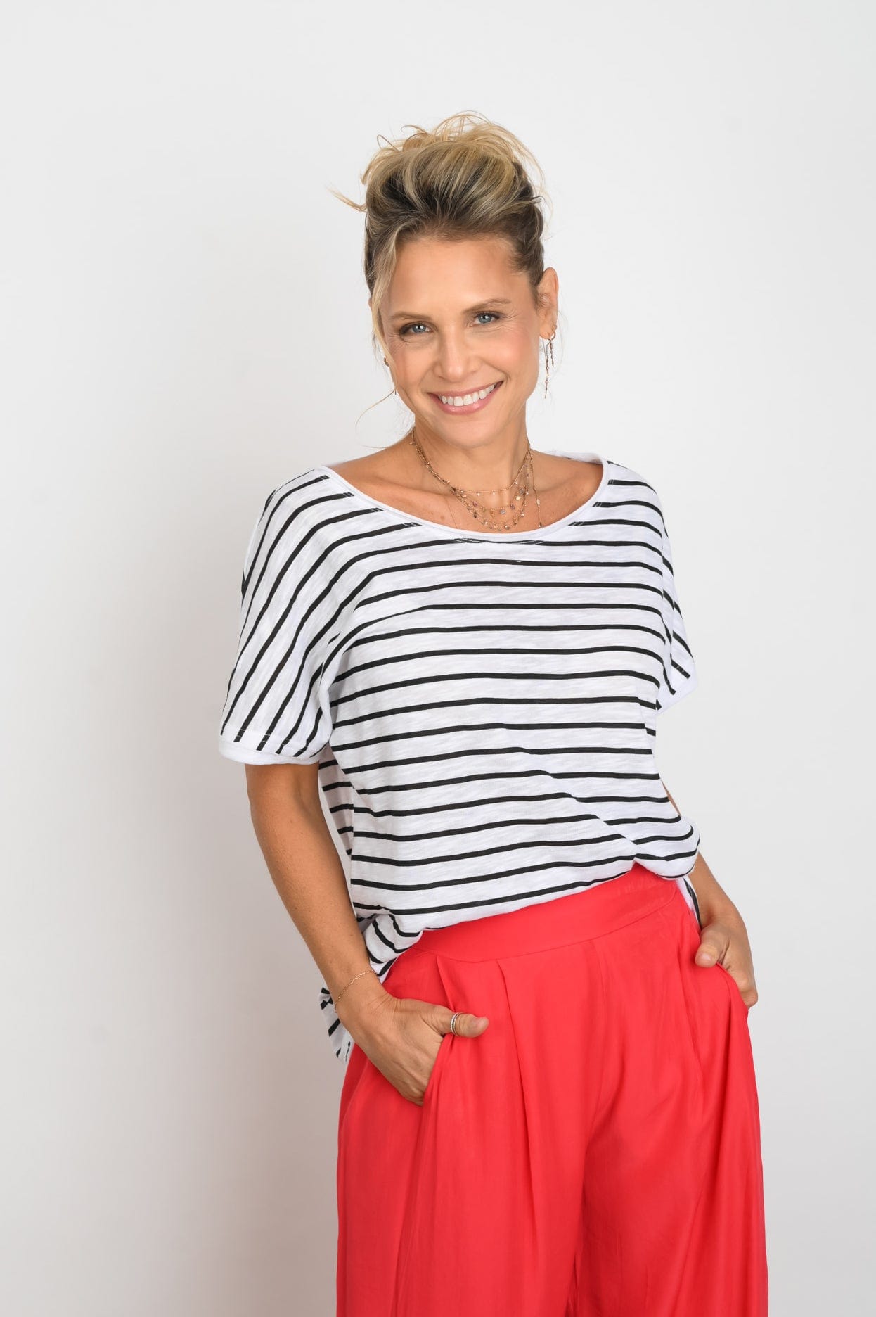 TRIP  חולצה לבנה פסים בשחור image 5